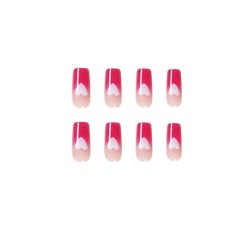 Artful nail extensions in romantic heart design Stornfield