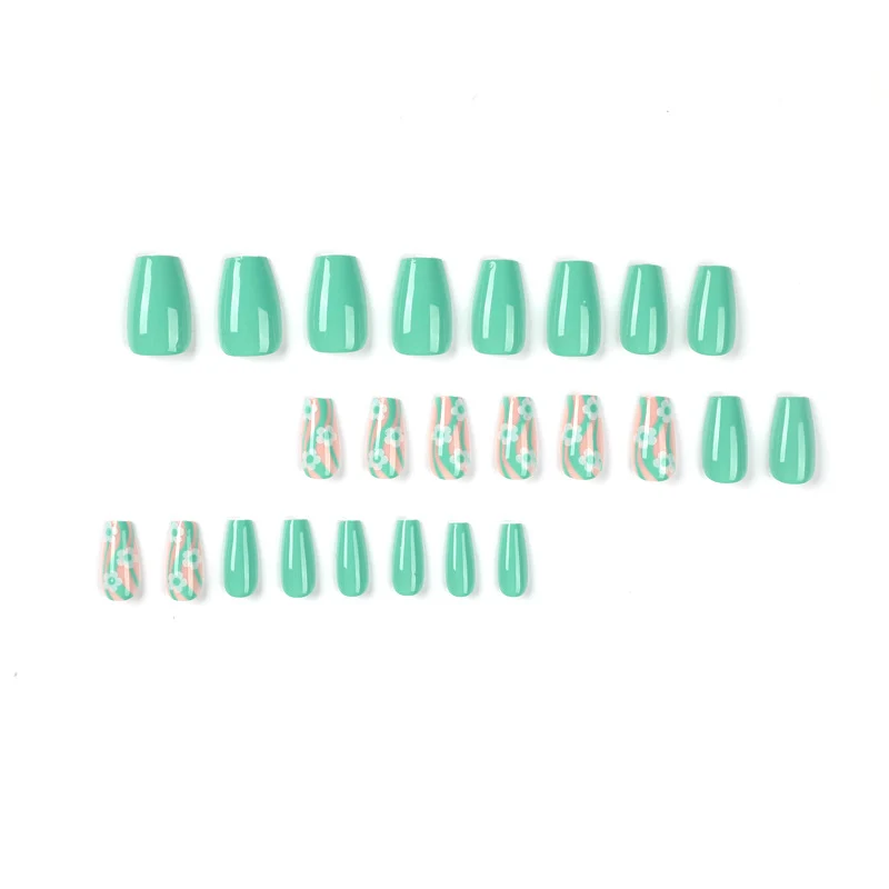 Artistic Nail Extensions in a Modern Floral Design Stornfield