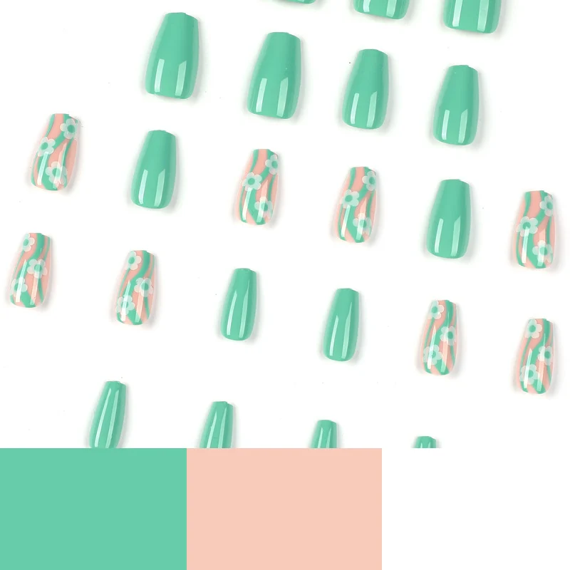 Artistic Nail Extensions in a Modern Floral Design Stornfield