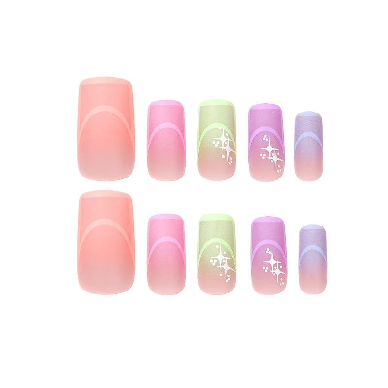 Artful nail extensions in modern design with geometric decorations Stornfield
