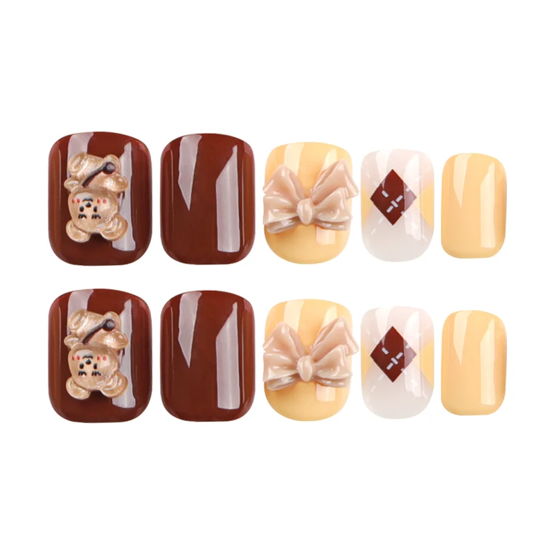 Artful nail extensions in modern design with flower accents Stornfield