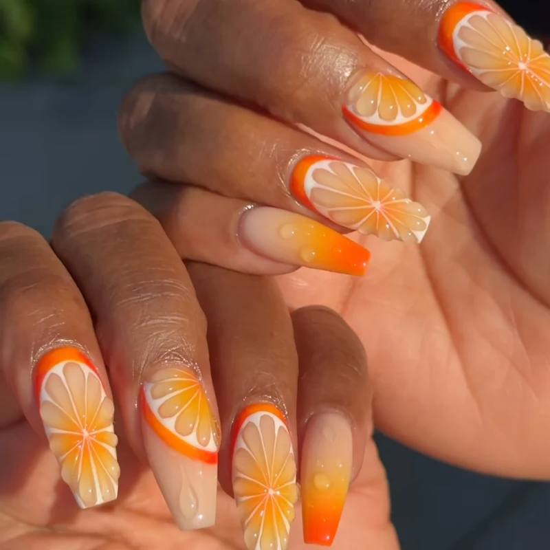Artful Nail Extensions in Fruit Design Stornfield