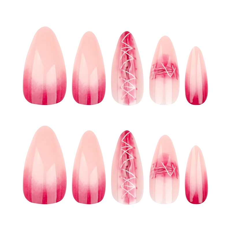Artful Nail Extensions in Elegant Ombre Style with Art Motif Stornfield