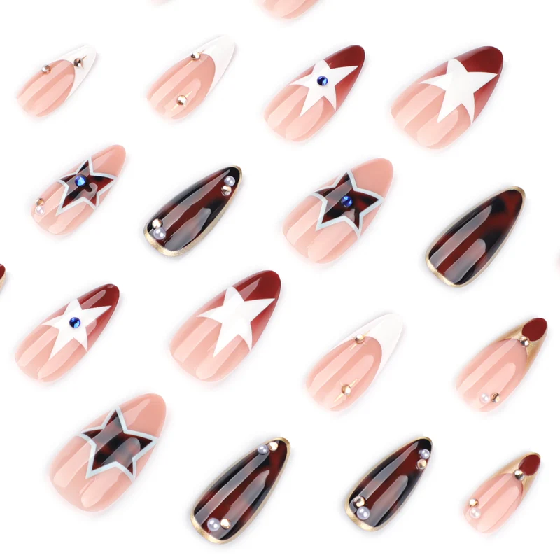 Artful Nail Extensions in Elegant Glamour Design Stornfield