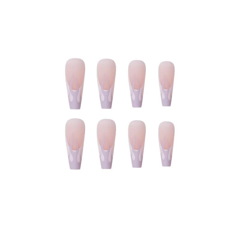 Artistic Nail Extensions in Elegant Flame Design Stornfield