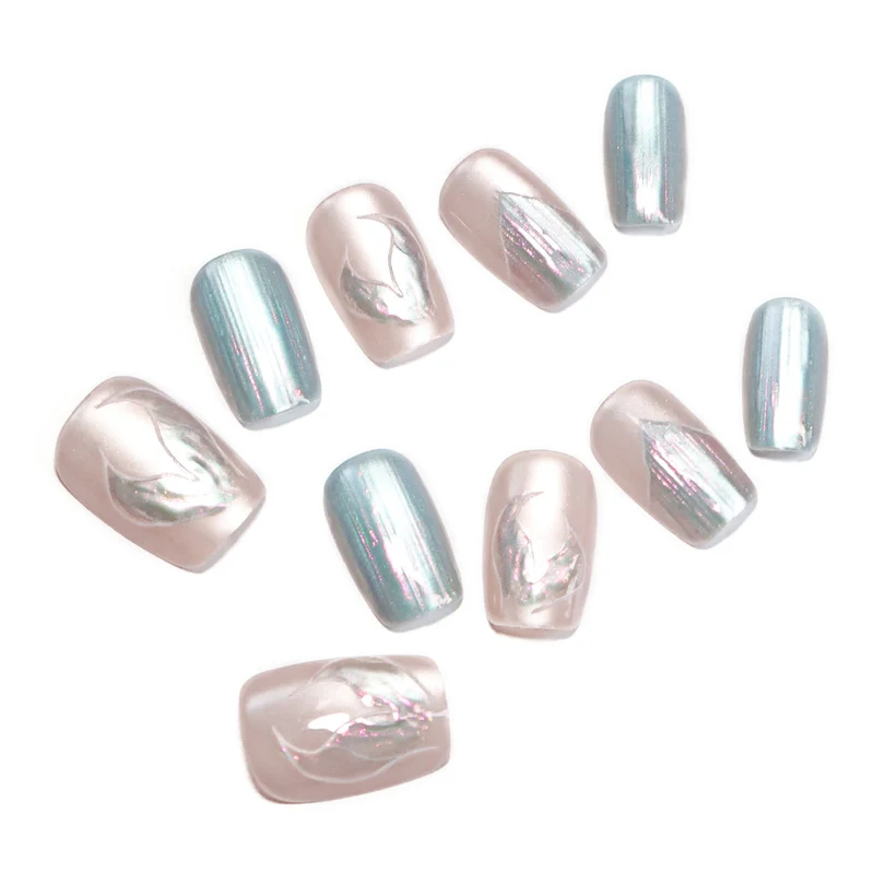 Artistic Nail Tips with Floral Design Stornfield