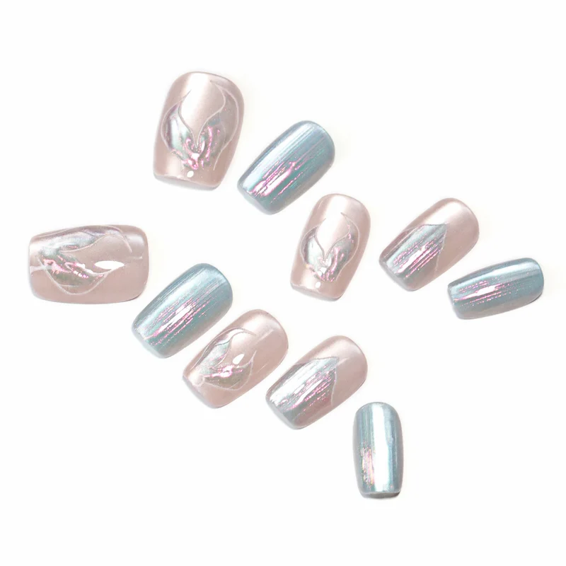 Artistic Nail Tips with Floral Design Stornfield