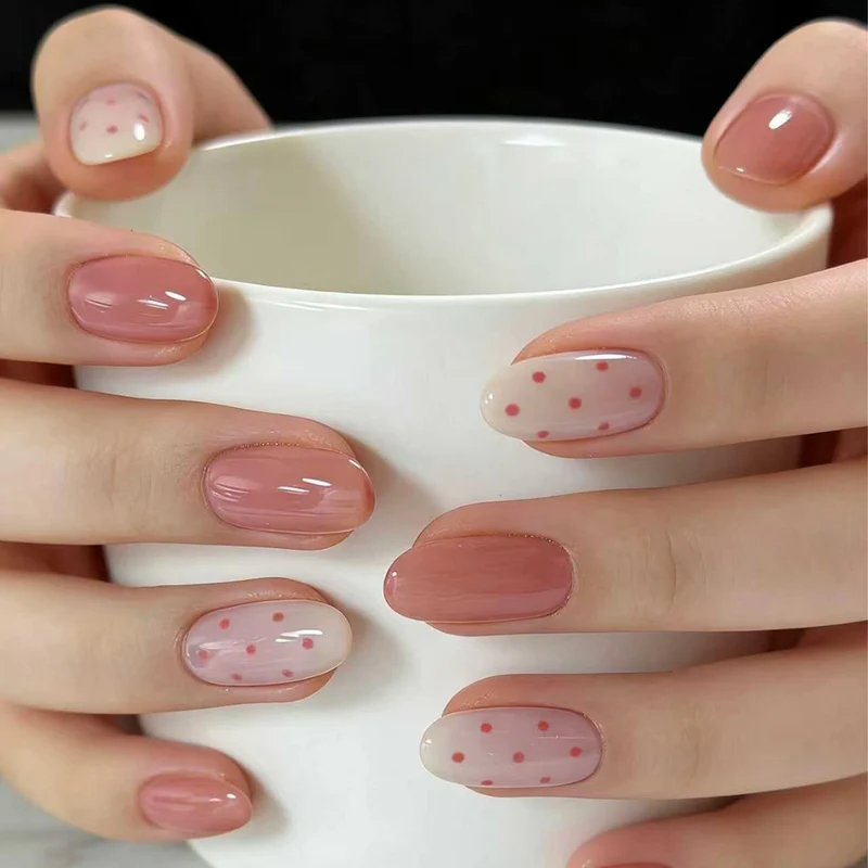 Artistic Nail Art with Delicate Dots and Gradient Stornfield