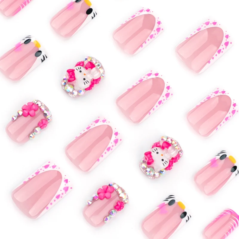Artistic Nail Art with Animal Motifs and Glitter Accents Stornfield