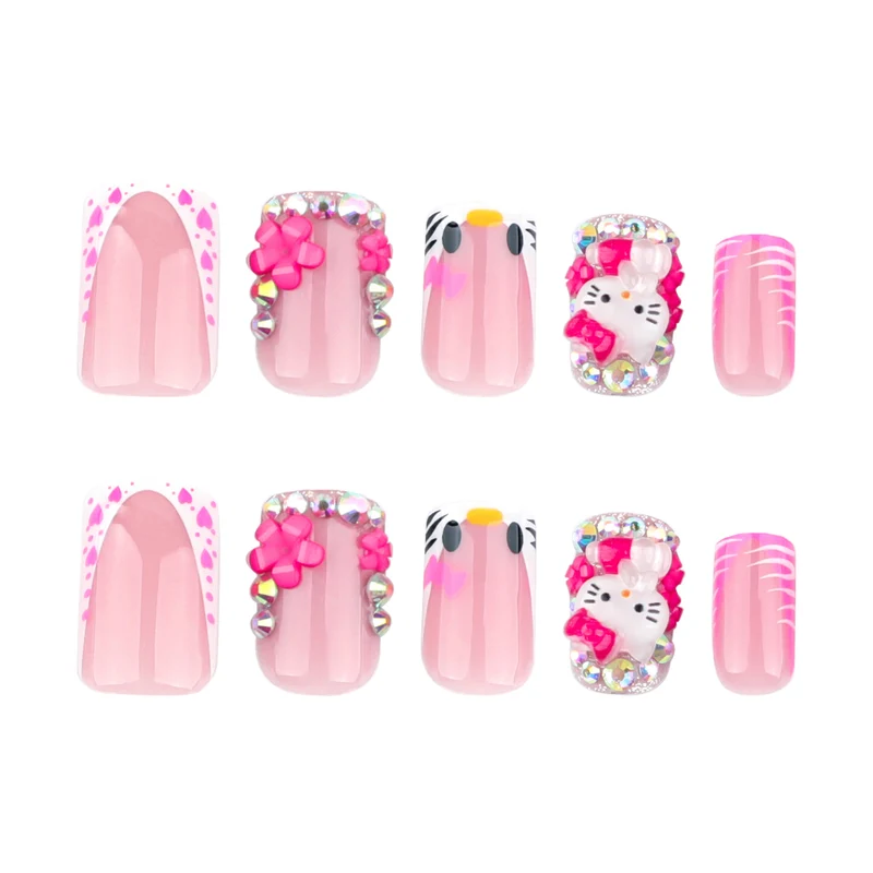 Artistic Nail Art with Animal Motifs and Glitter Accents Stornfield