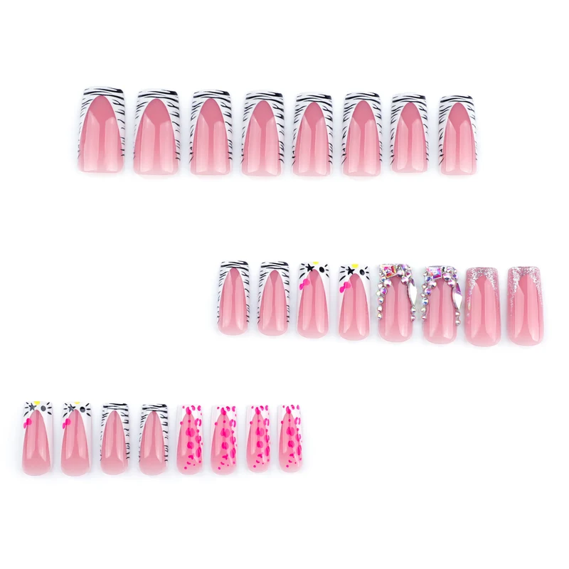 Artistic Nail Art with Animal Motif and Rhinestone Decorations Stornfield