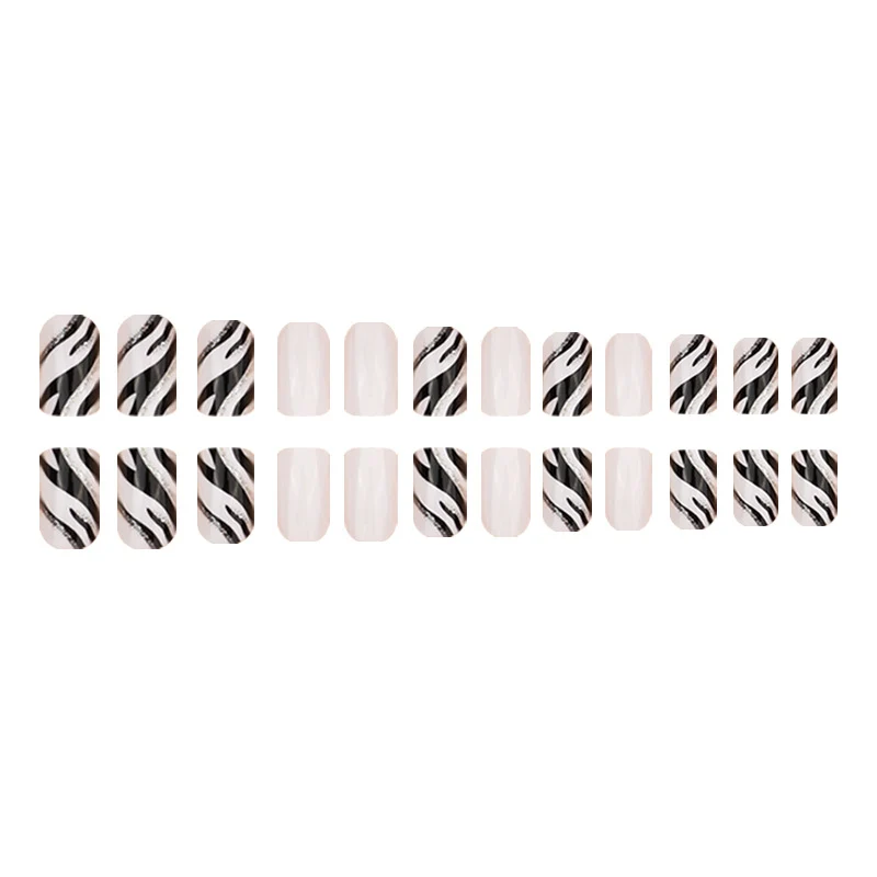 Zebra Striped Nail Art Extensions Stornfield