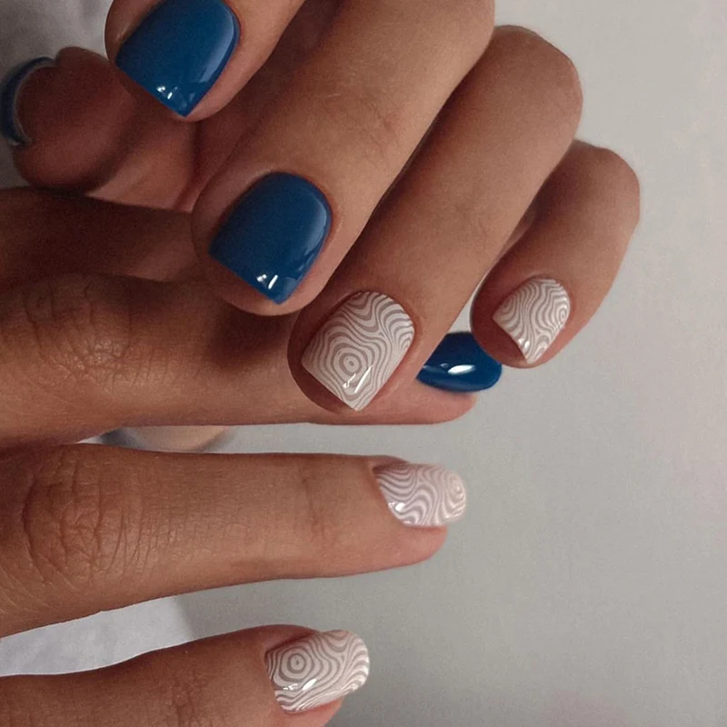 Textured Geometric Nail Art Extensions Stornfield