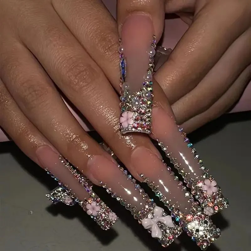Ornate Butterfly-Inspired Acrylic Nail Extensions Stornfield