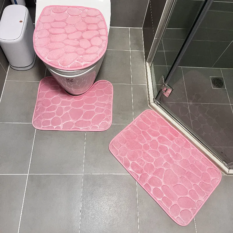 Steinmuster Badezimmermatten-Set