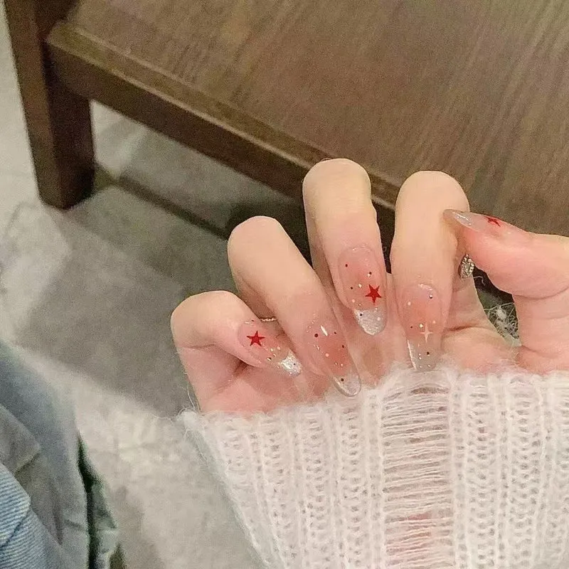 Elegant Star-Embellished Nail Extensions Stornfield