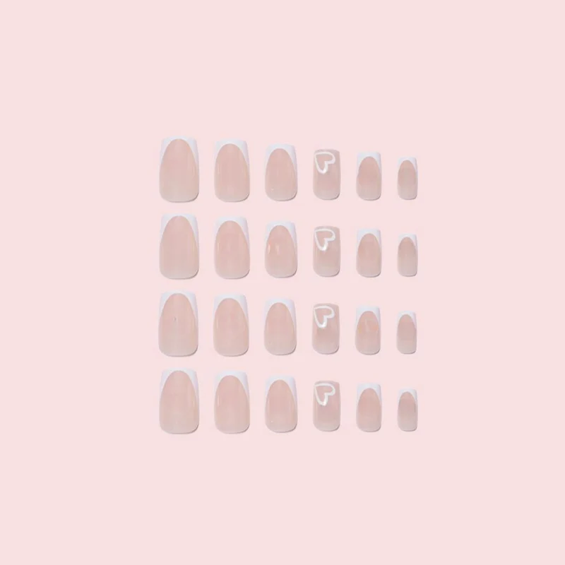 Elegant Heart-Embellished Nail Extensions Stornfield