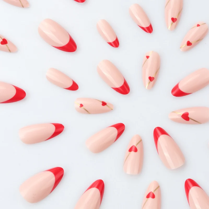 Elegant Heart Design Stiletto Nail Extensions Stornfield