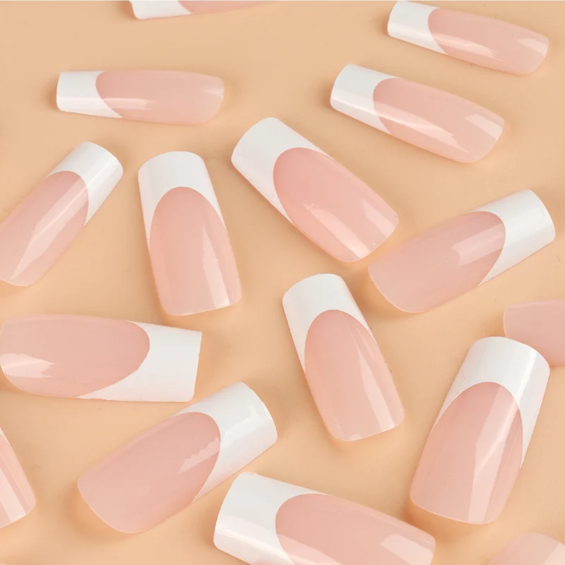 Elegant French Tip Press-On Nail Set Stornfield