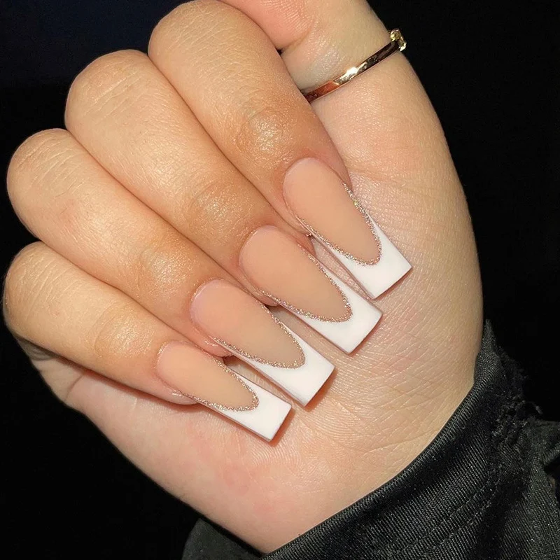 Elegant French Tip Nail Extensions Stornfield
