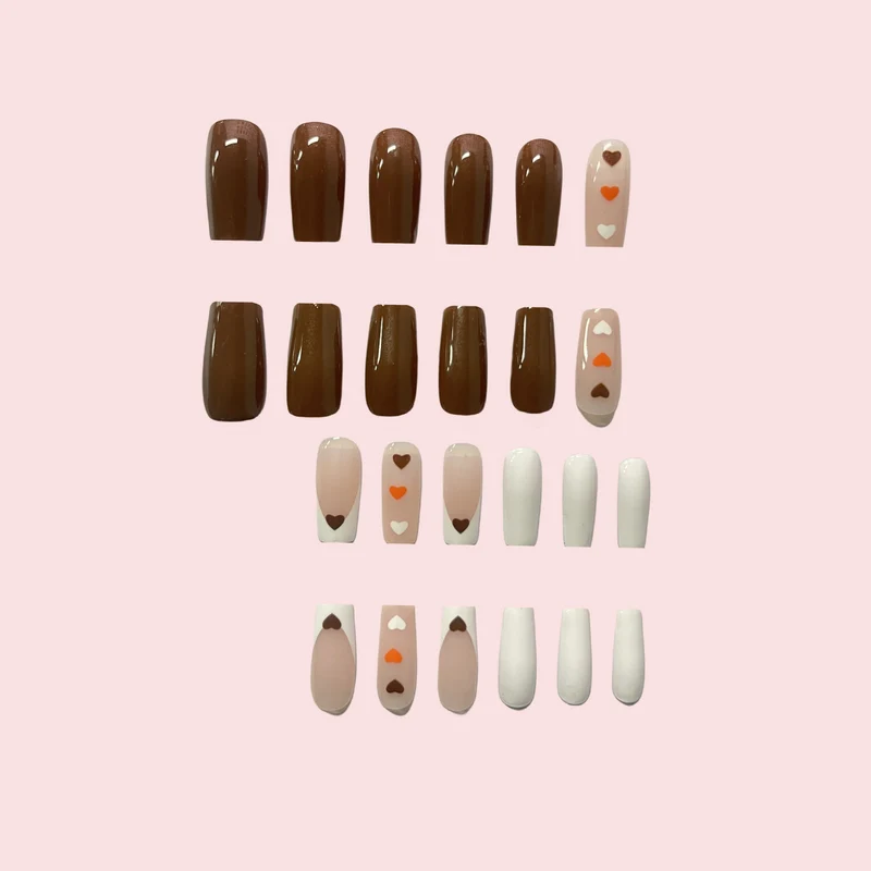 Heart Pattern Press-On Nail Art Stornfield