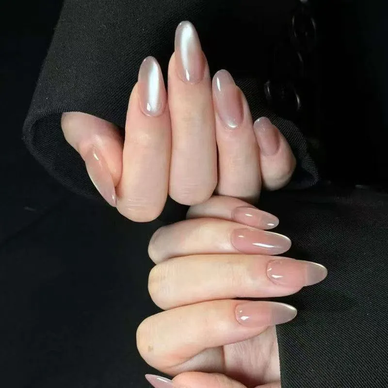 Glossy Almond-Shaped Nail Extensions Stornfield
