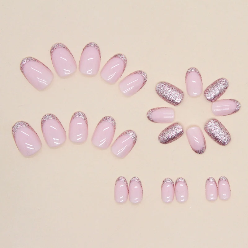Glittery French Tip Nail Extensions Stornfield