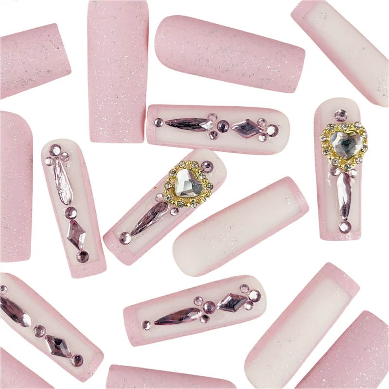 Glamorous Rhinestone-Embellished Nail Extensions Stornfield