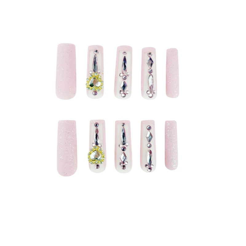 Glamorous Rhinestone-Embellished Nail Extensions Stornfield
