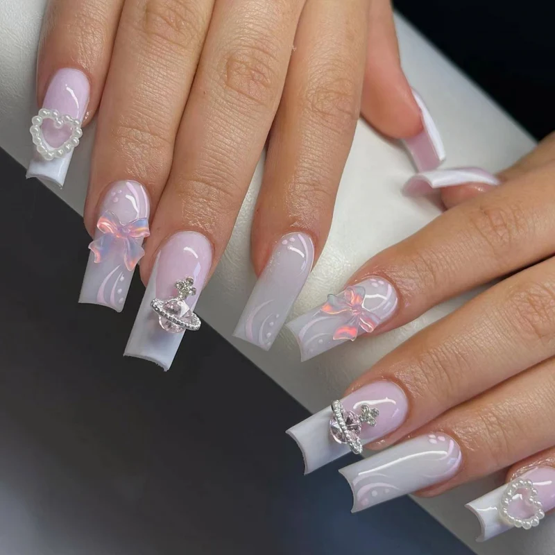 Glamorous 3D Decorated Nail Extensions Stornfield
