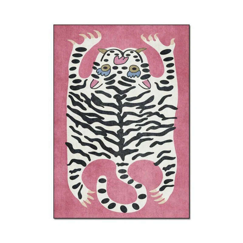 Verspielter Tiger-Themen-Teppich