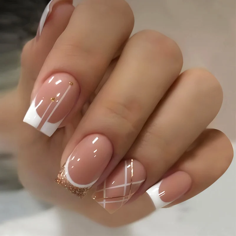 Elegant French Tip Acrylic Nail Art Stornfield