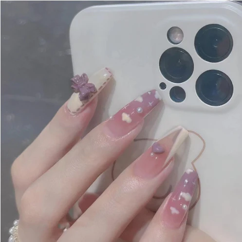Elegant Floral Nail Art Extensions Stornfield