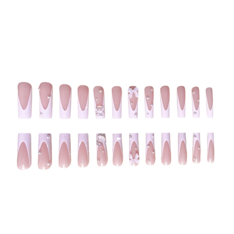 Decorative Press-On Nail Extensions with Floral Accents Stornfield
