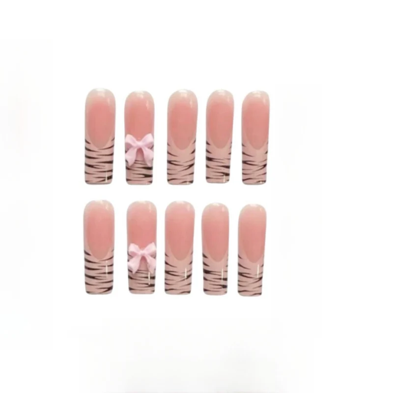 Artistic Zebra Print Nail Extensions Stornfield
