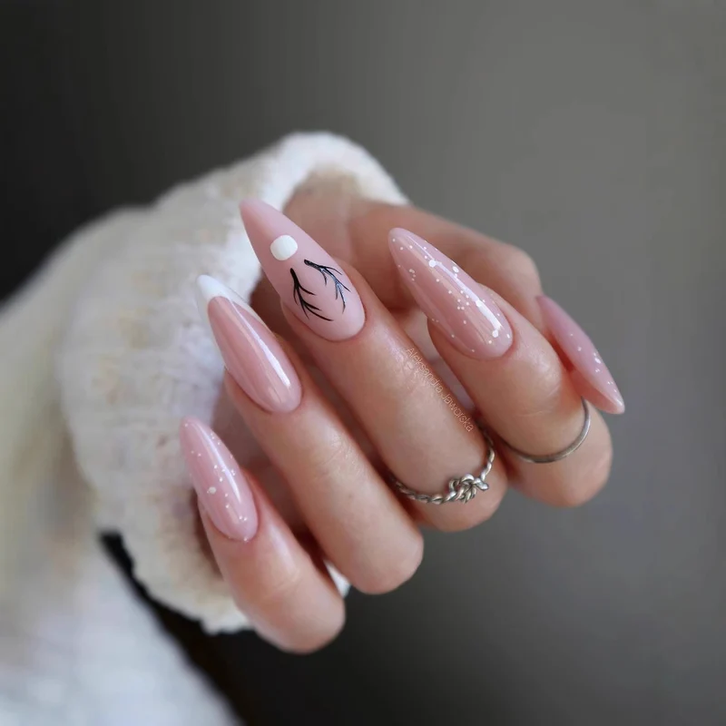 Artistic Winter-Themed Nail Art Stornfield
