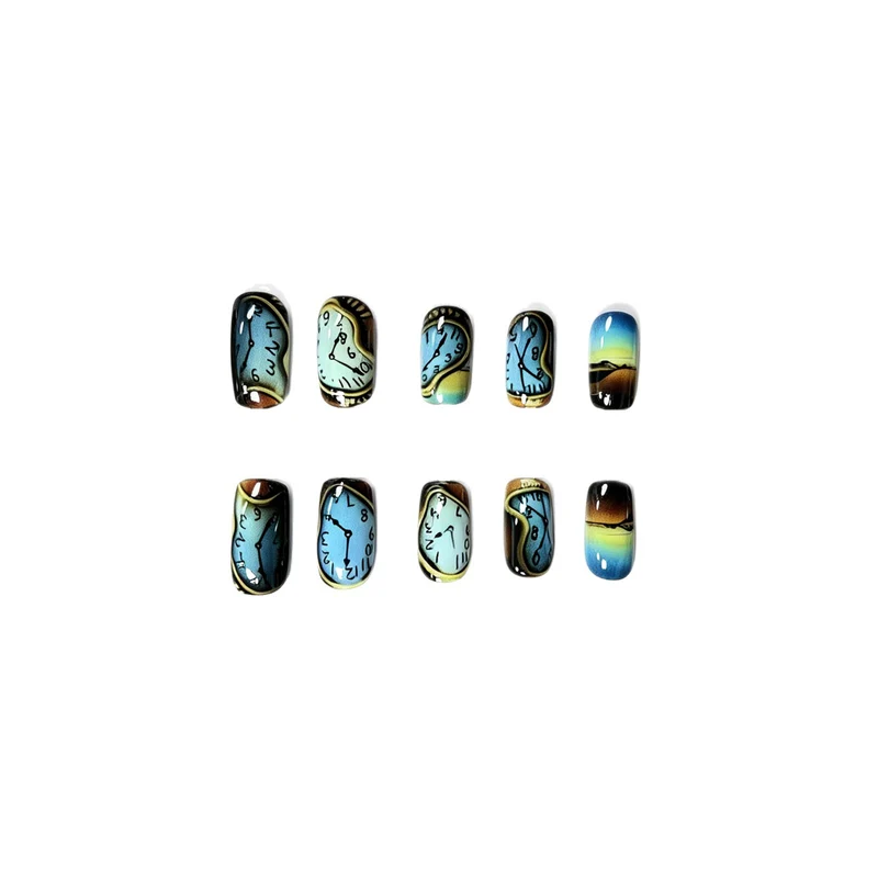 Artistic Time-Themed Nail Art Stornfield
