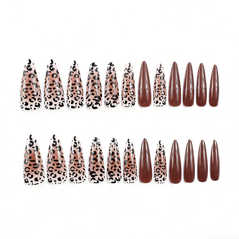 Artistic Stiletto Nail Extensions with Leopard Design Stornfield