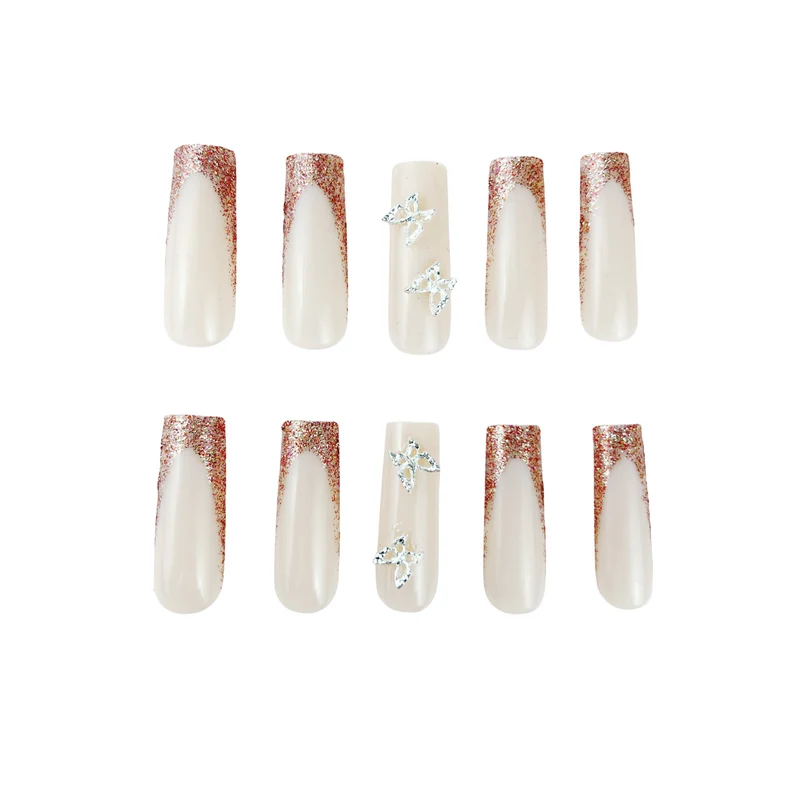 Artistic Long Glossy Almond-Shaped Nail Extensions Stornfield
