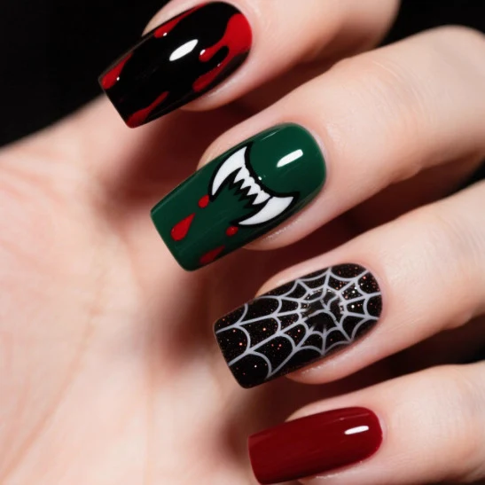 Artistic Halloween Themed Nail Art Stornfield