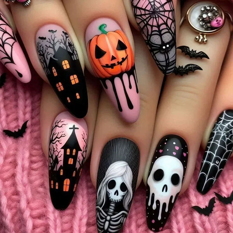 Artistic Halloween Themed Nail Art Stornfield