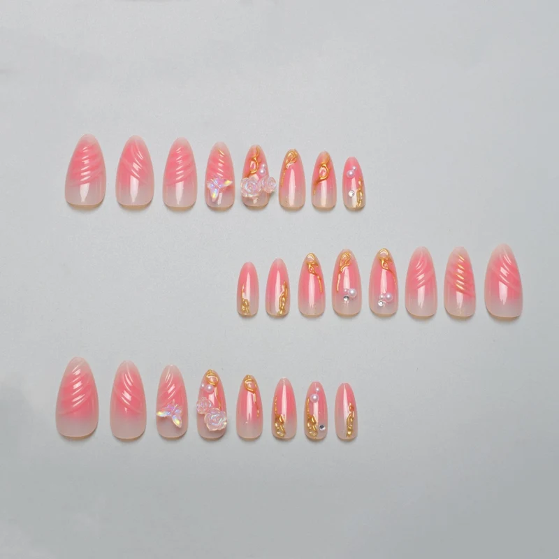 Artistic Floral Nail Extensions Stornfield