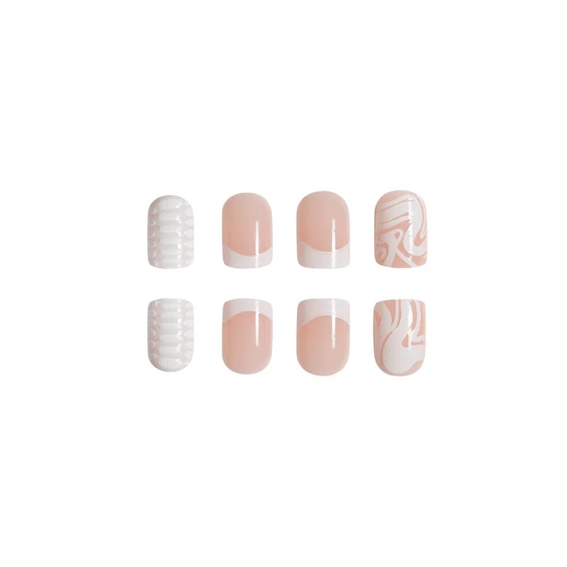 Artistic Acrylic Nail Extensions with Marble Design Stornfield