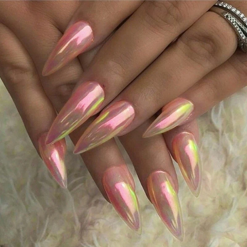 Shimmery Stiletto Press-On Nail Art Stornfield