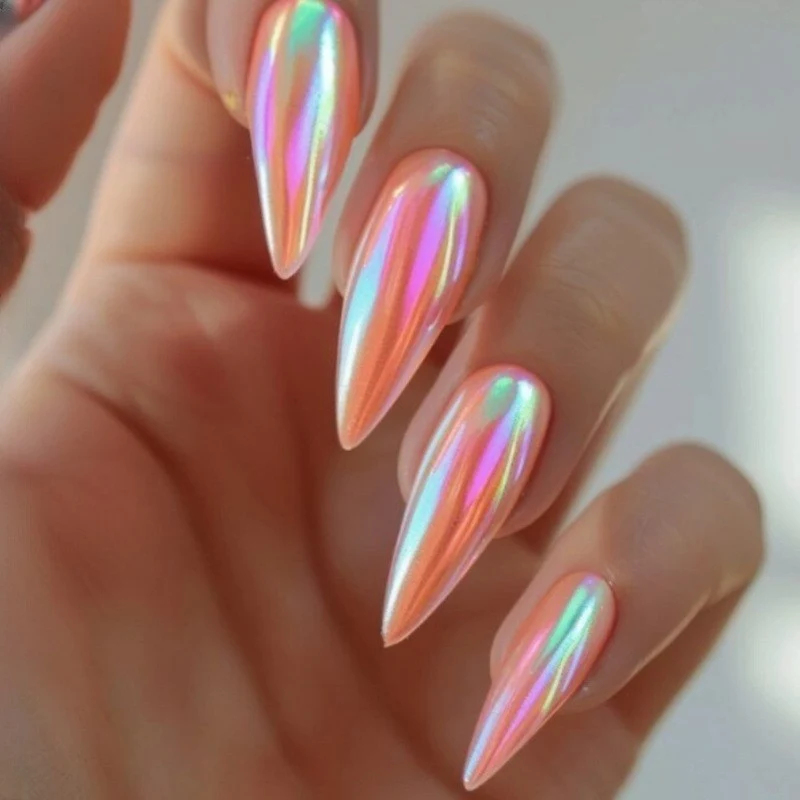 Shimmery Stiletto Press-On Nail Art Stornfield