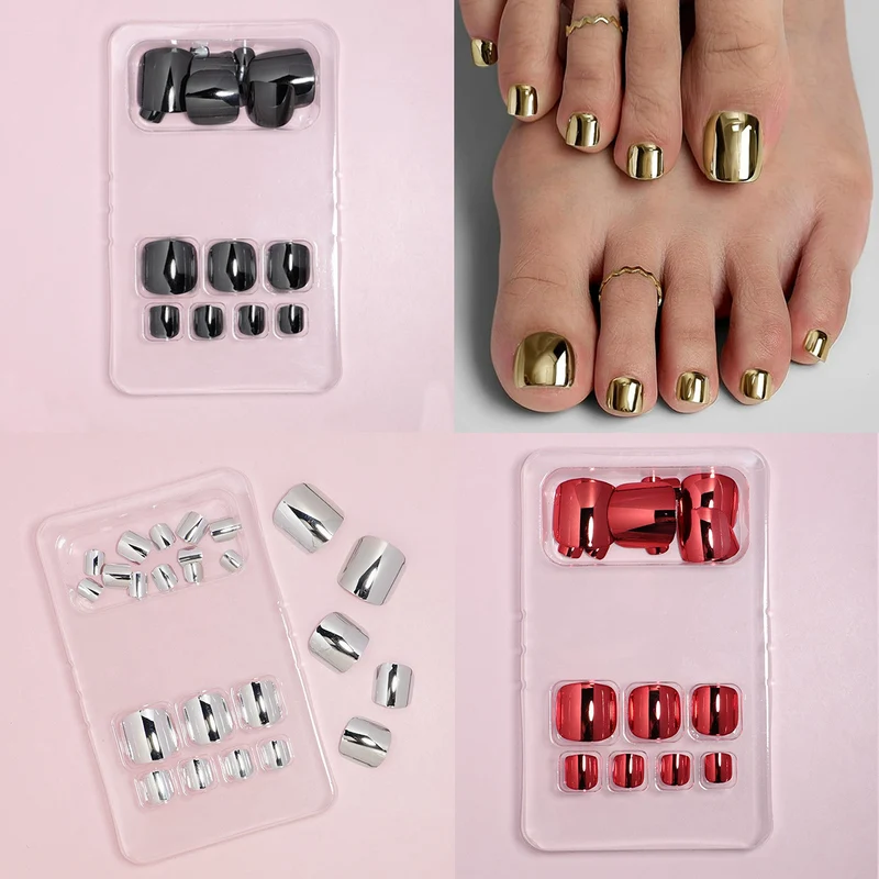 Premium Metallic Press-On Nail Set Stornfield