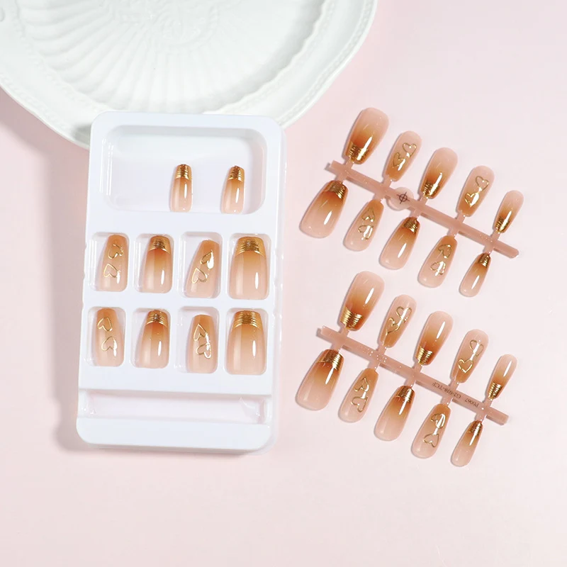 Premium Heart-Embellished Press-On Nail Set Stornfield