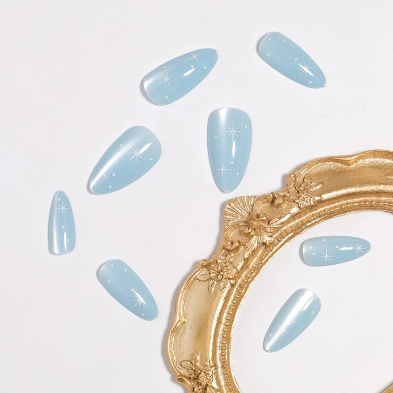 Premium Glossy Starry Press-On Nails Stornfield