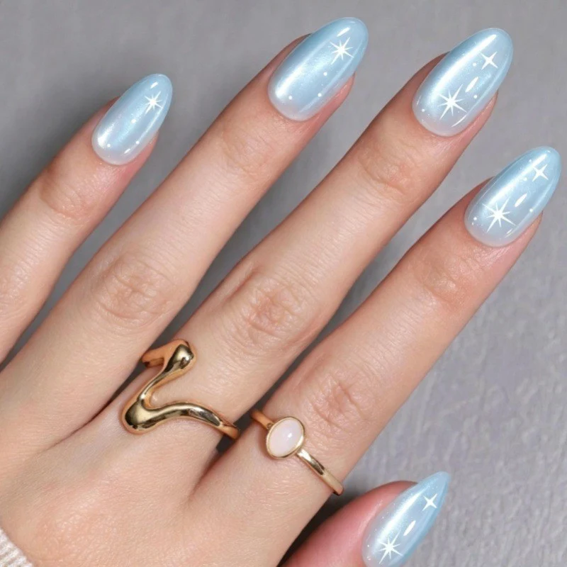 Premium Glossy Starry Press-On Nails Stornfield