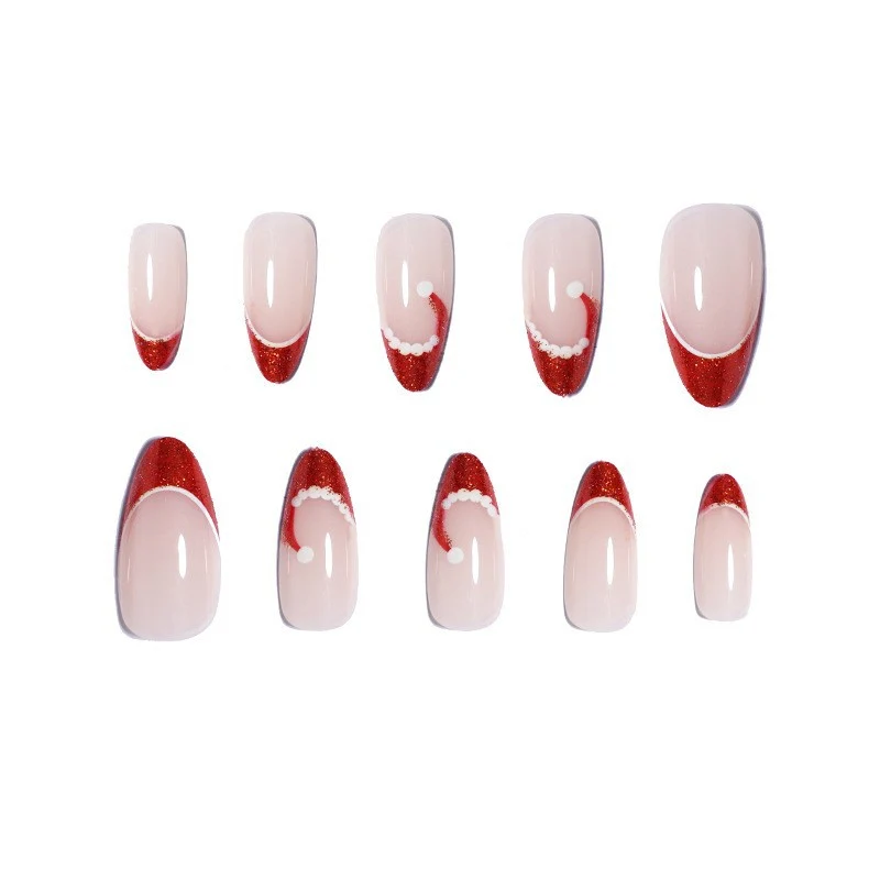 Premium Glossy Glittering Almond-Shaped Press-On Nails Stornfield